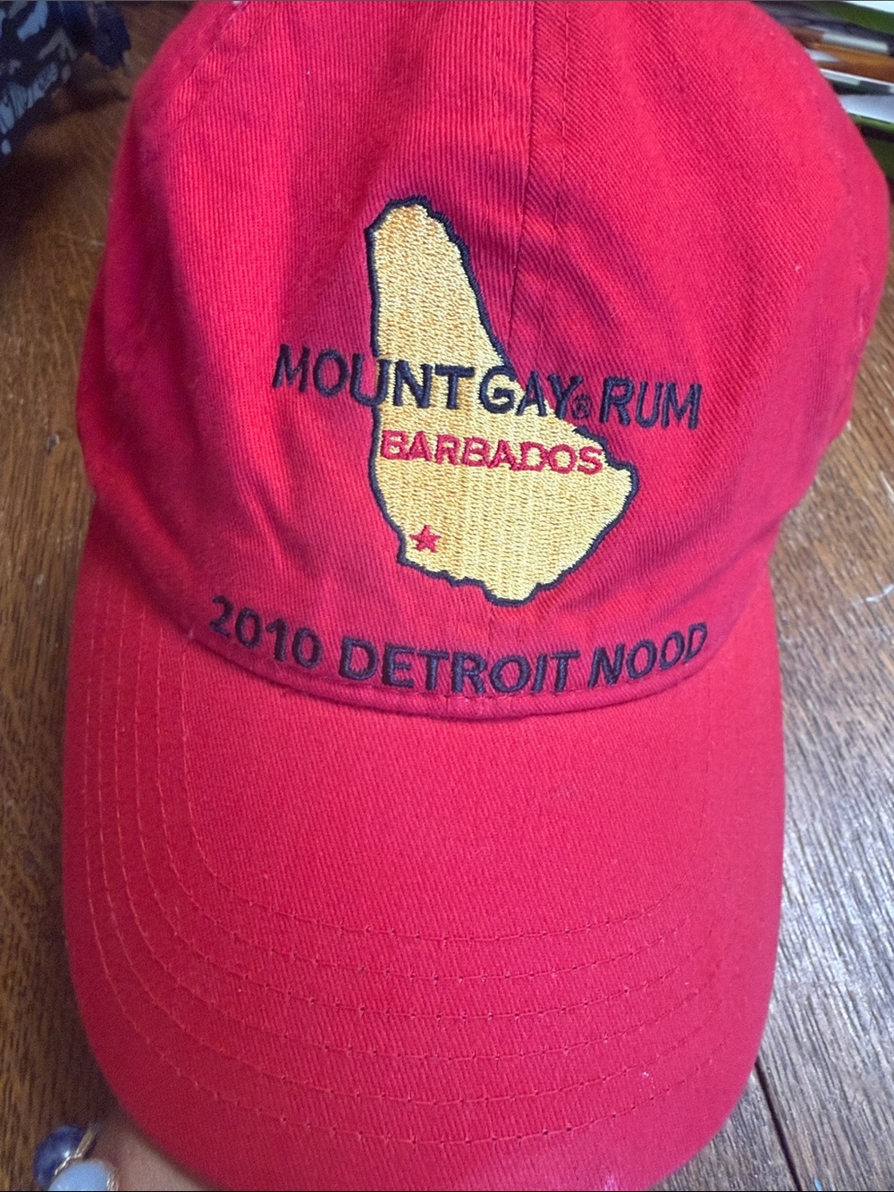 Mount Gay Barbados Rum 2010 Detroit Nood Red Hat Adjustable Slider